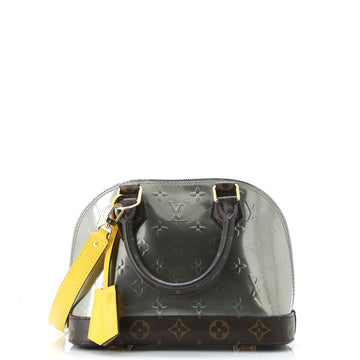Louis Vuitton Alma Handbag Limited Edition Metallic Monogram Vernis and Monogram Canvas BB