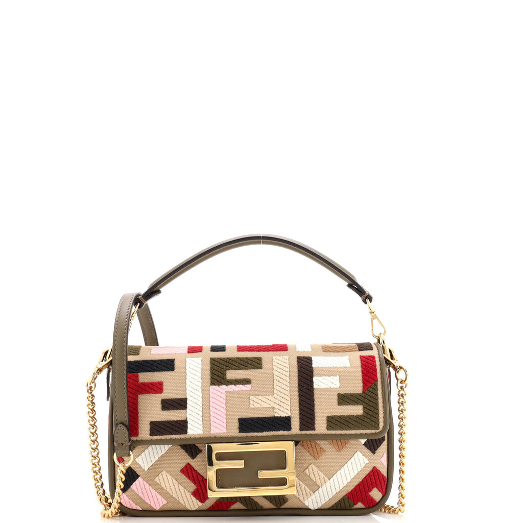 Fendi Baguette NM Bag Zucca Embroidered Canvas Mini Multicolor 3467013