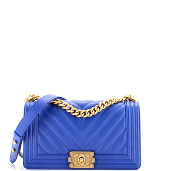 Chanel Boy Flap Bag Chevron Calfskin Old Medium