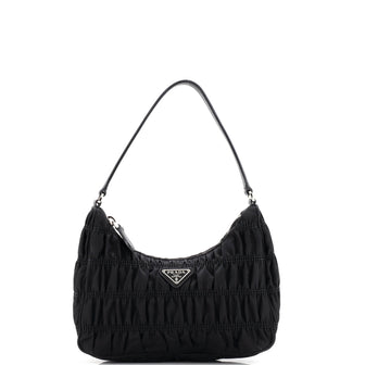 Prada Hobo Tessuto Gaufre with Saffiano Mini