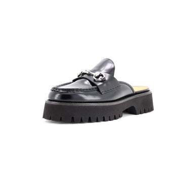Gucci Women's Horsebit Flatform Mules Leather