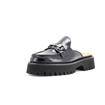 Gucci Women's Horsebit Flatform Mules Leather