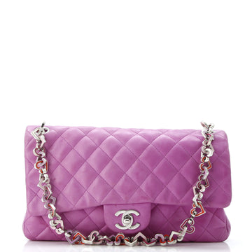 Chanel Vintage Valentine Hearts Flap Bag Quilted Lambskin Medium