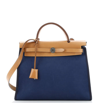 Hermes Herbag Zip Leather and Toile 31