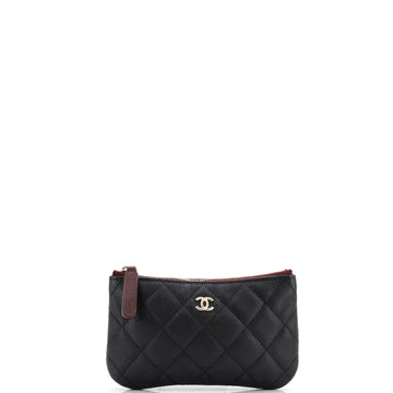 Chanel Classic O Case Pouch Quilted Caviar Mini