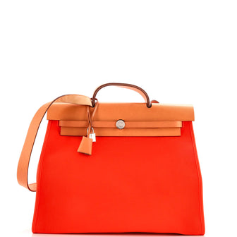 Hermes Herbag Zip Leather and Toile 39
