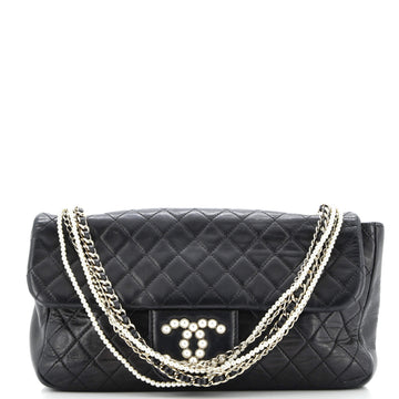 Chanel Westminster Pearl Chain Flap Bag Quilted Lambskin Medium