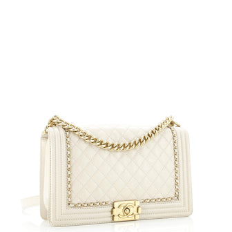 Chanel Jacket Boy Flap Bag Quilted Aged Calfskin New Medium