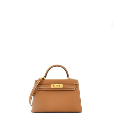 Hermes Kelly Mini II Bag Brown Epsom with Gold Hardware 20