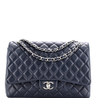 Chanel Classic Double Flap Bag Quilted Caviar Maxi