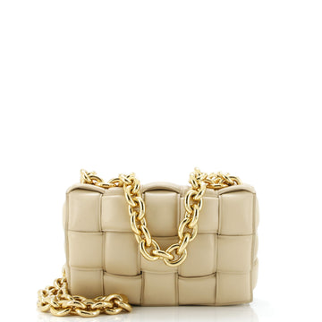 Bottega Veneta Cassette Chain Crossbody Bag Padded Maxi Intrecciato Leather