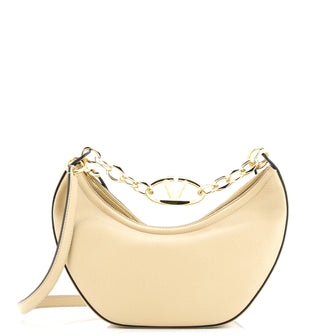 Valentino Garavani Vlogo Moon Hobo Leather Small