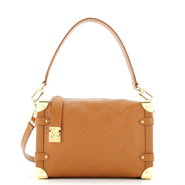 Louis Vuitton Side Trunk Handbag Debossed Monogram Leather MM