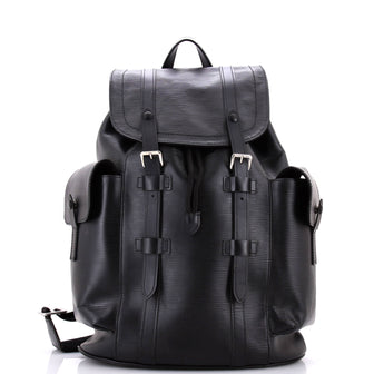 louis vuitton christopher backpack black mm Mon Monogram Personnalisable Damier Graphite Canvas The grays and blacks are complemented by the silver highlights of the buckles and zips Louis Vuitton Christopher Backpack Monogram