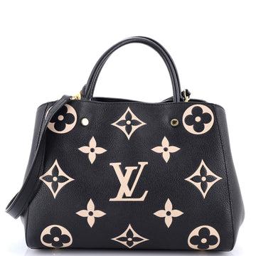 Louis Vuitton Montaigne Handbag Bicolor Monogram Empreinte Giant MM