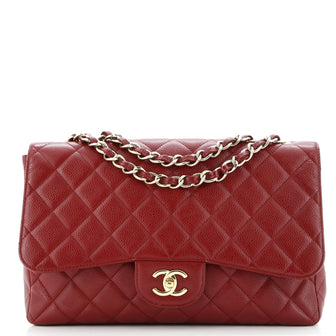 Chanel Classic Single Flap Bag Quilted Caviar Jumbo