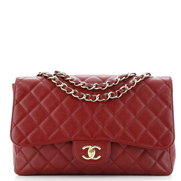 Chanel Classic Single Flap Bag Quilted Caviar Jumbo