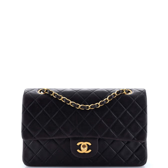 Chanel Vintage Classic Double Flap Bag Quilted Lambskin Medium