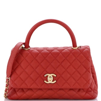 Chanel Coco Top Handle Bag Quilted Caviar Small