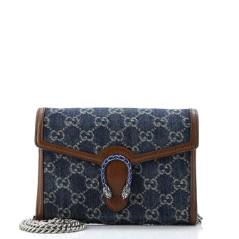 Gucci Dionysus Chain Wallet GG Denim Small