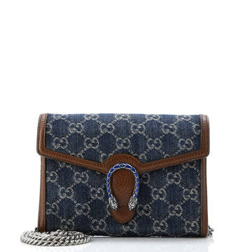 Gucci Dionysus Chain Wallet GG Denim Small