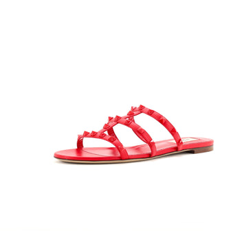 Valentino Garavani Women's Multi Strap Rockstud Flat Sandals Leather