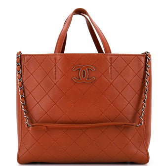 Chanel Covered CC Tote Quilted Caviar Medium