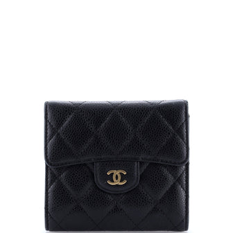 Chanel CC Compact Classic Flap Wallet Quilted Caviar
