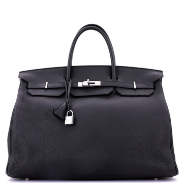 Hermes Birkin Handbag Black Togo with Palladium Hardware 40