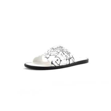 Hermes Men's Izmir Slide Sandals Printed Leather