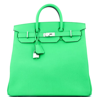 Hermes HAC Birkin Bag Green Togo with Palladium Hardware 40