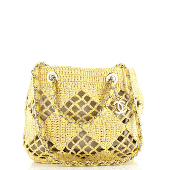 Chanel Coco Beach CC Shopping Bag Woven Raffia Small