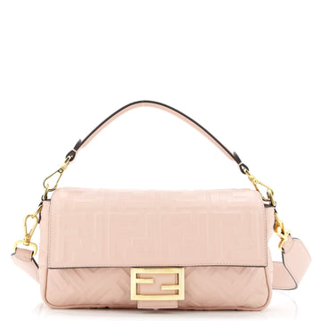 Fendi Baguette NM Bag Zucca Embossed Leather Medium