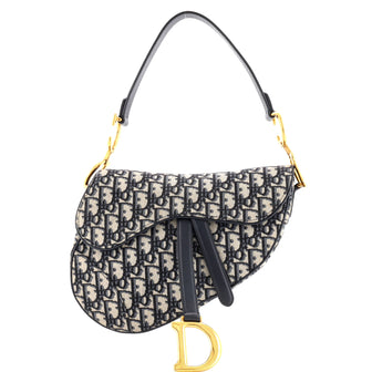 Christian Dior Saddle Handbag Oblique Canvas Medium