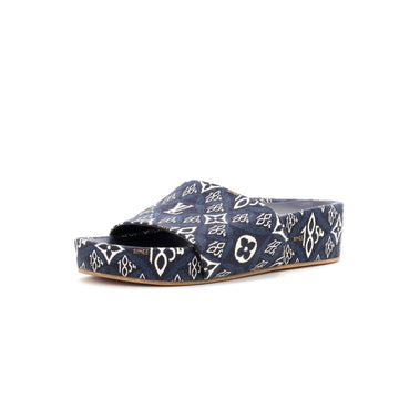 Louis Vuitton Women's Jumbo Flatform Mule Sandals Limited Edition Since 1854 Monogram Jacquard