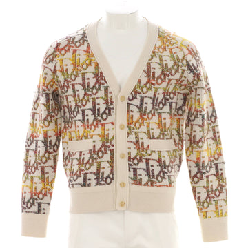 Christian Dior Men's V-Neck Button Up Cardigan Oblique Wool