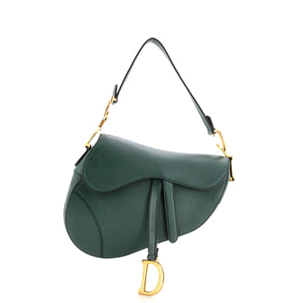 Christian Dior Saddle Handbag Leather Medium