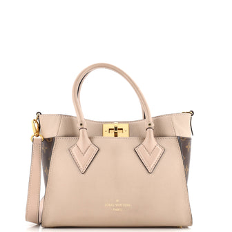 Louis Vuitton On My Side Tote Leather with Monogram Canvas PM