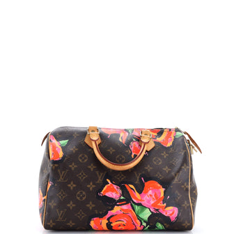 Louis Vuitton Speedy Handbag Limited Edition Monogram Roses 30