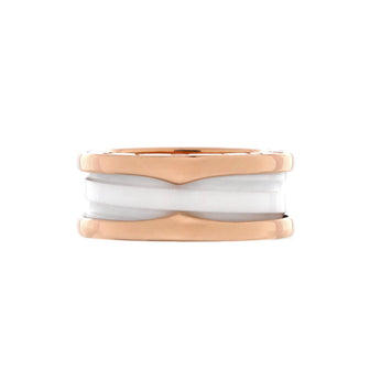 Bvlgari B.Zero1 Two Band Ring 18K Rose Gold and Ceramic