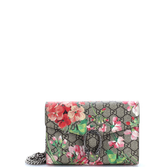 Gucci Dionysus Chain Wallet Blooms Print GG Coated Canvas Small