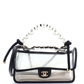 Chanel Sand By The Sea Pearl Flap Bag PVC with Lambskin Medium