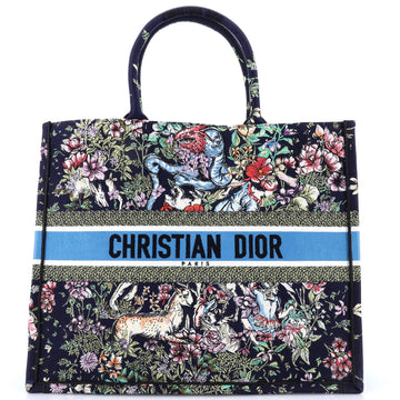 Christian Dior Book Tote Embroidered Canvas Large