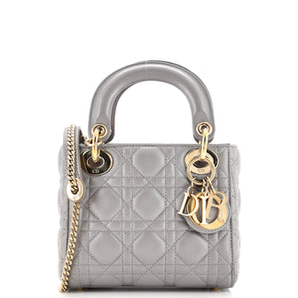 Christian Dior Lady Dior Chain Bag Cannage Quilt Lambskin Mini