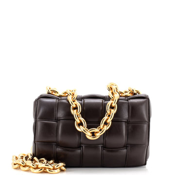 Bottega Veneta Cassette Chain Crossbody Bag Padded Maxi Intrecciato Leather