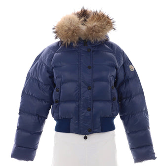 Moncler Women's Alpin Hooded Puffer Jacket Quilted Polyamide with Down and Fur