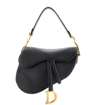 Christian Dior Saddle Handbag Leather Medium