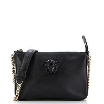 Versace Palazzo Medusa Chain Zip Crossbody Bag Leather Small