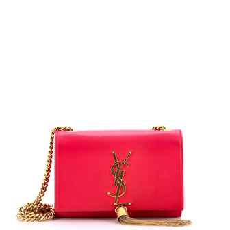 Saint Laurent Classic Monogram Tassel Crossbody Bag Leather Small