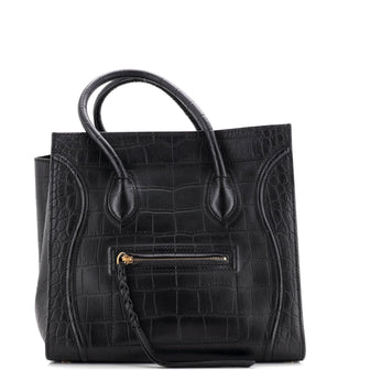 Celine Phantom Bag Crocodile Embossed Leather Medium
